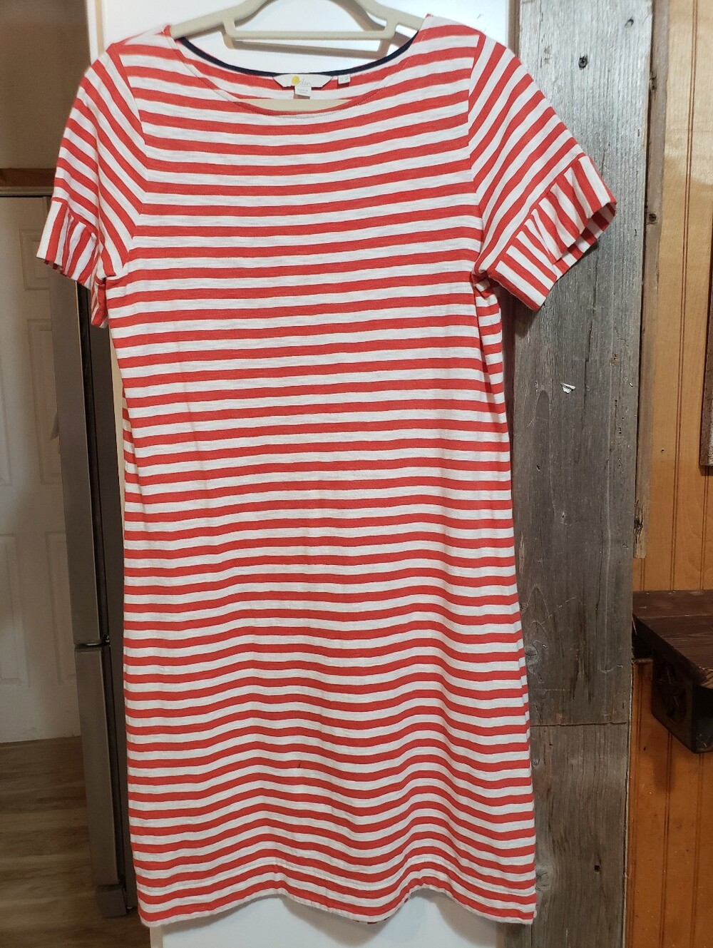 Boden Red/white Stripes Short Sleeve Tshirt Jersey Dress Size 8